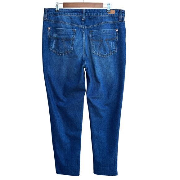 Seven7 Marilyn Boyfriend Ripped Jeans 10 Dark Wash High Rise - Picture 2 of 10